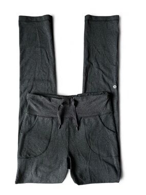 Lululemon Still Pant Heathered Black Space Dye Straight Leg Yoga Pants 8 Tall